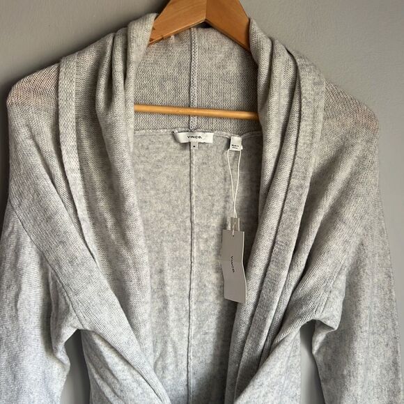 NEW Vince Belted Wool And Cashmere-blend Cardigan - Picture 3 of 13